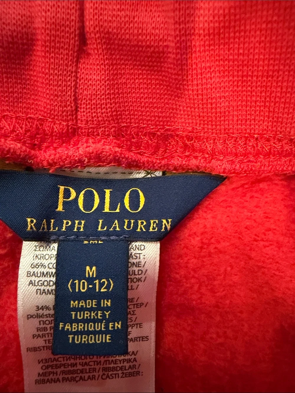 Ralph Lauren Kids Bright Red Fleece Shorts with Pony Logo